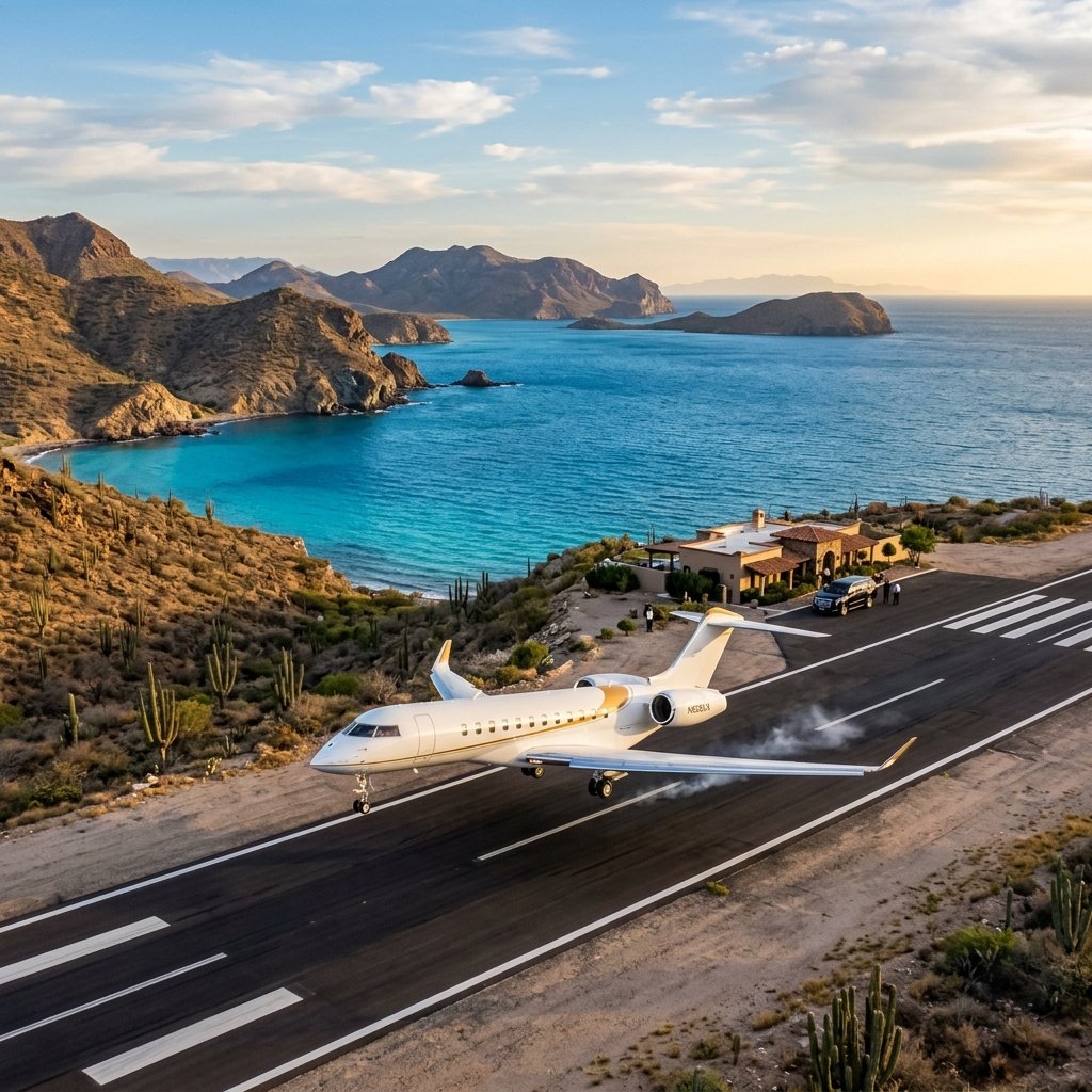 Private airstrip access for Baja California Sur estate owners