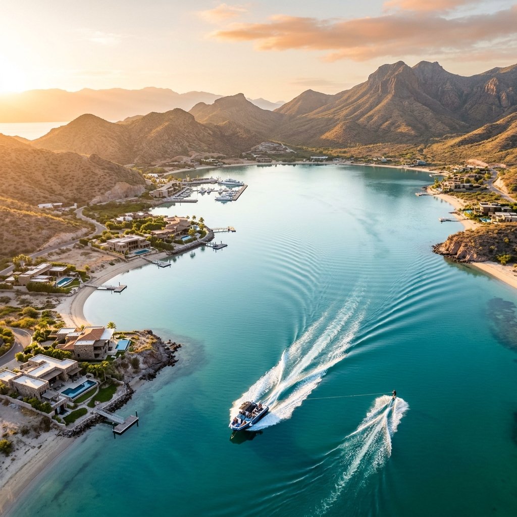 Private wake sanctuary estate lots in Bahía Concepción Baja California Sur with calm water for wakeboarding