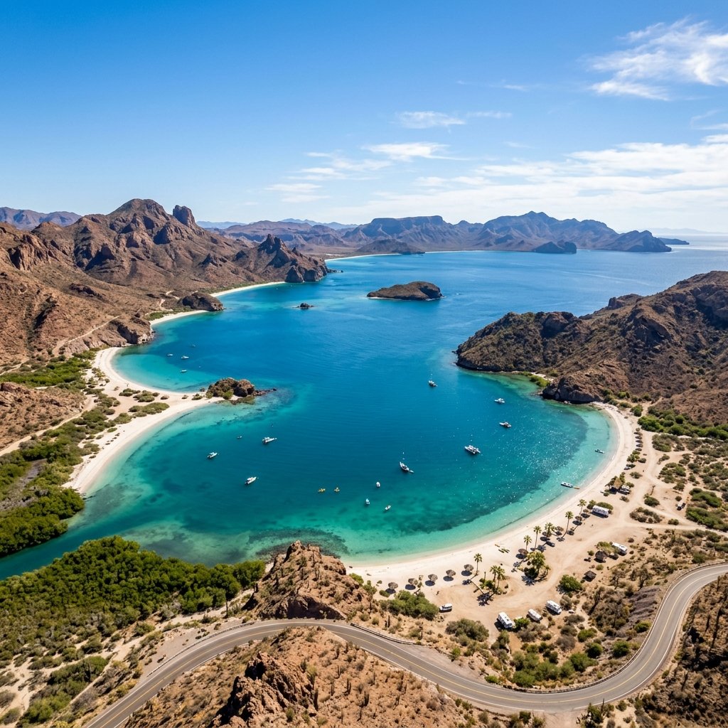 Bahía Concepción Baja California Sur real estate and blue water coastline